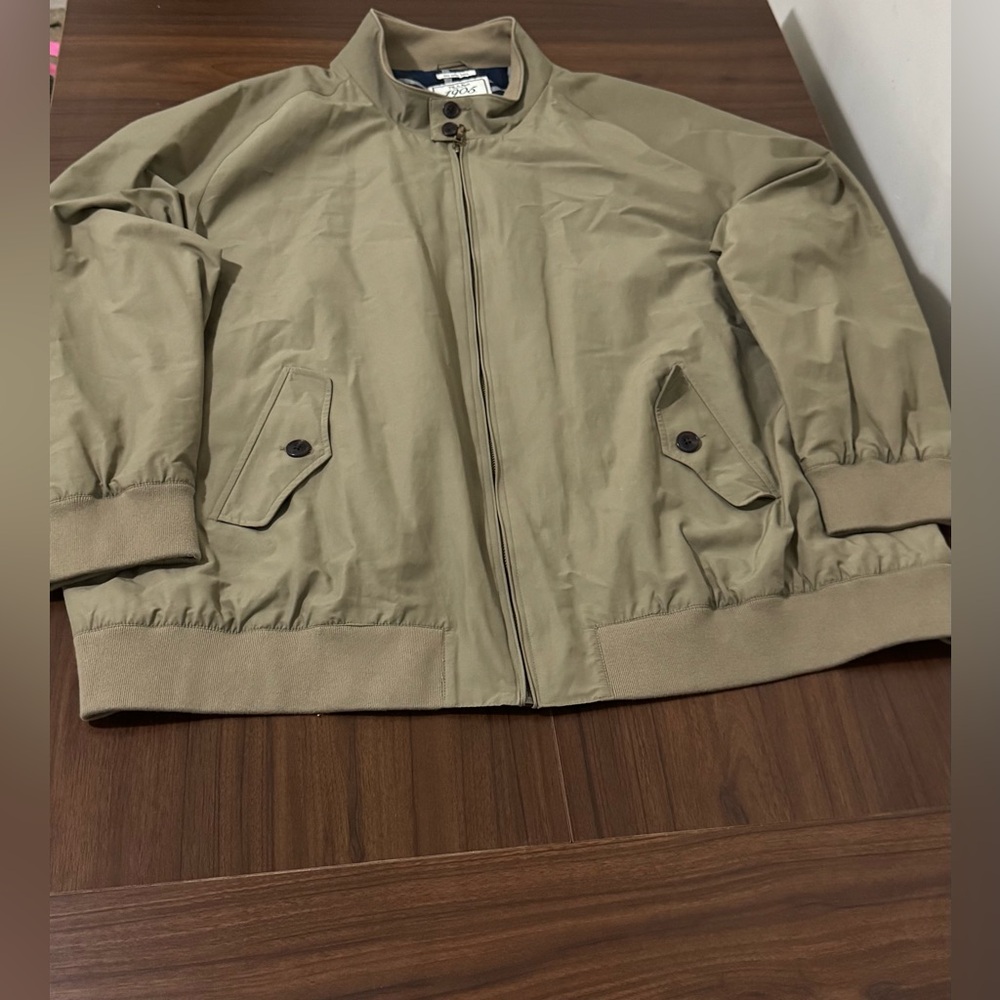 Jos. A. Bank Men’s Tan Harrington Jacket Full Zip Plaid Lined tall and big 3XL - Picture 5 of 12